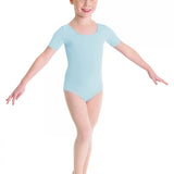 BLOCH  GIRLS SHORT SLEEVE ROUND NECK LEOTARD