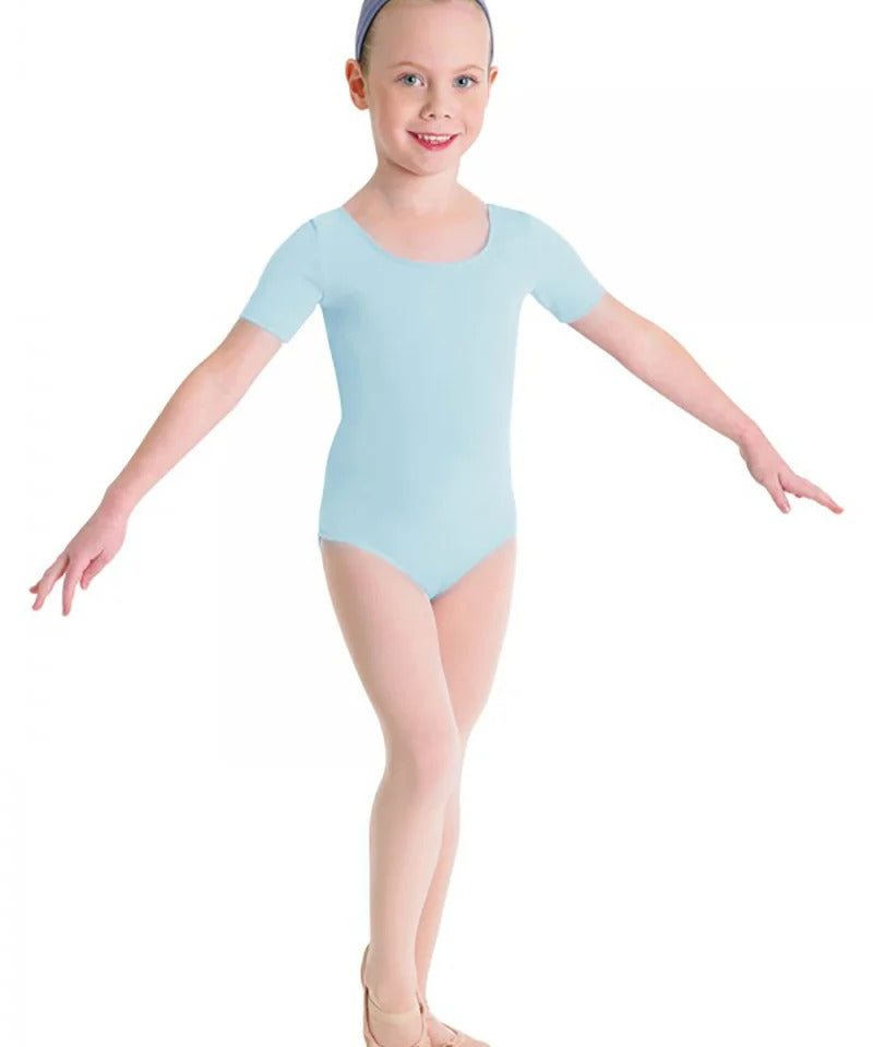 BLOCH  GIRLS SHORT SLEEVE ROUND NECK LEOTARD