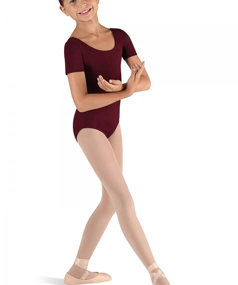 BLOCH  GIRLS SHORT SLEEVE ROUND NECK LEOTARD
