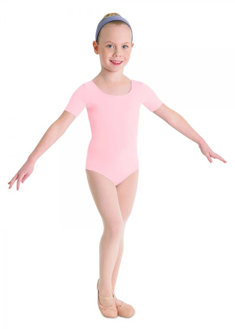 BLOCH  GIRLS SHORT SLEEVE ROUND NECK LEOTARD