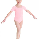 BLOCH  GIRLS SHORT SLEEVE ROUND NECK LEOTARD