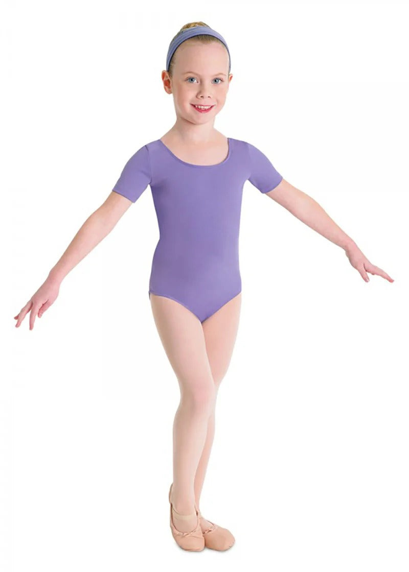 BLOCH  GIRLS SHORT SLEEVE ROUND NECK LEOTARD