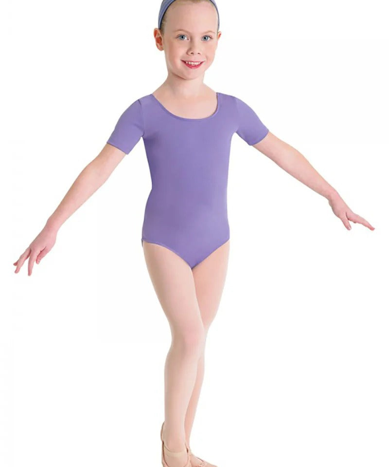 BLOCH  GIRLS SHORT SLEEVE ROUND NECK LEOTARD