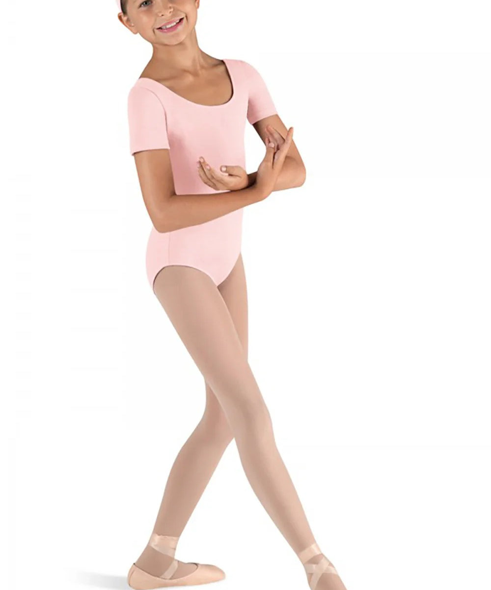 BLOCH  GIRLS SHORT SLEEVE ROUND NECK LEOTARD