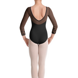 MIRELLA M60002C GIRLS MESH 3/4 SLEEVE LEOTARD