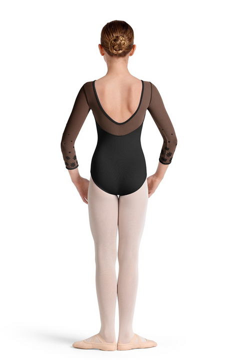 MIRELLA M60002C GIRLS MESH 3/4 SLEEVE LEOTARD