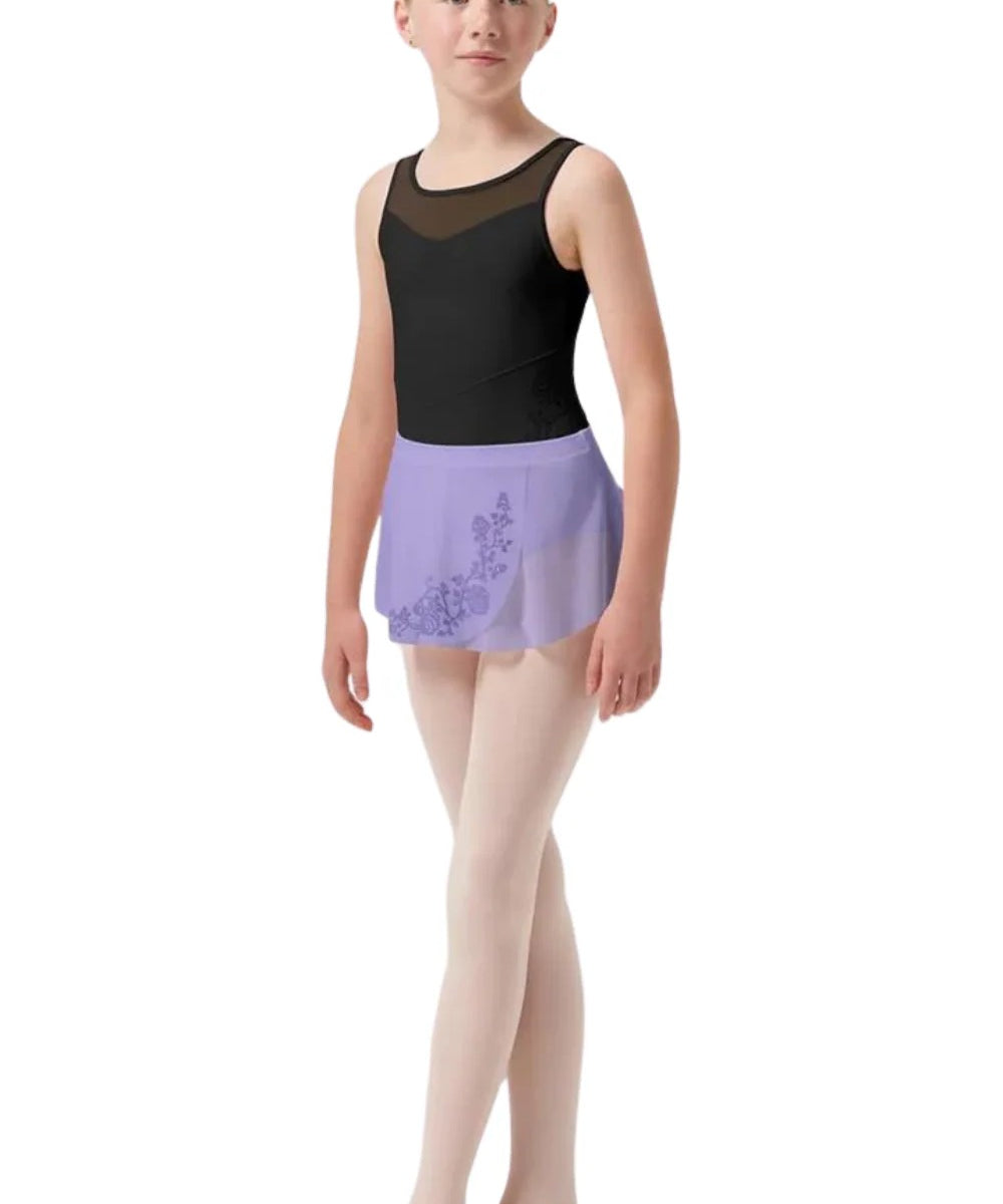 GIRLS SAGE MESH WRAP SKIRT- BLOCH