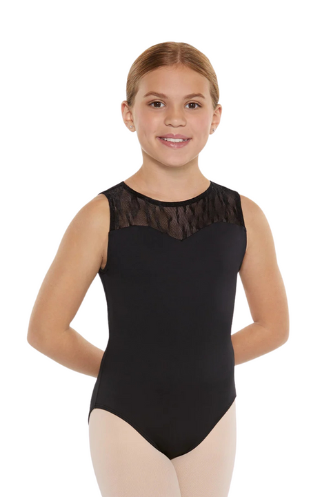 EUROTARD 78982C GIRLS IMPRESSION MESH SWEETHEART OPEN BACK TANK LEOTARD