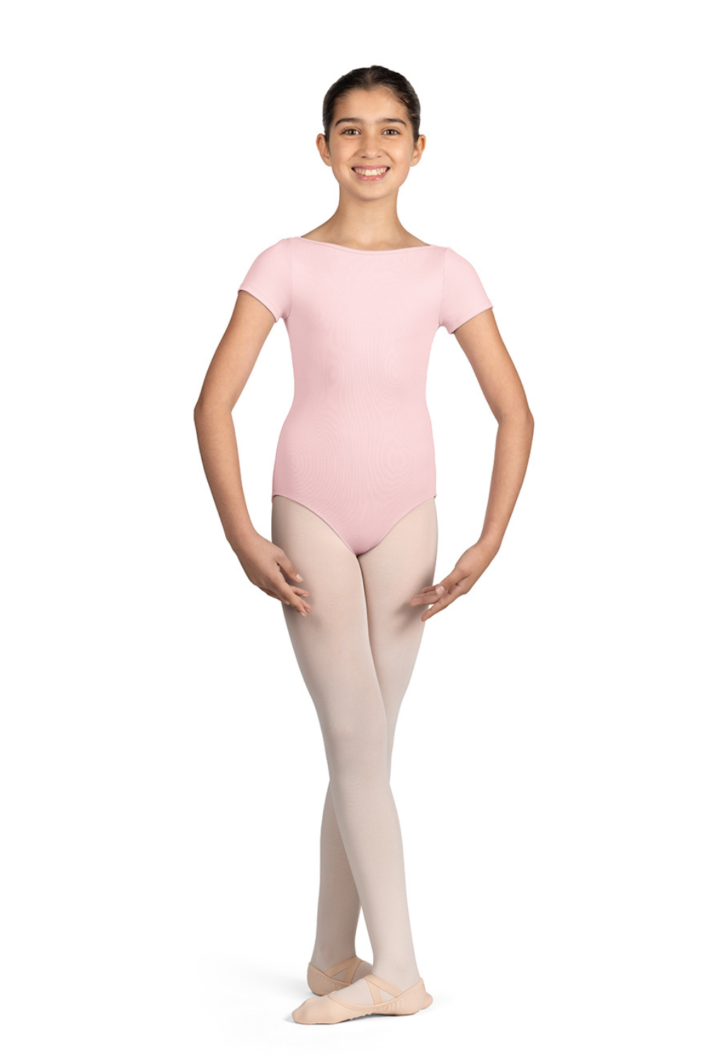 BLOCH M1562C GIRLS BOAT NECK CAP SLEEVE LEOTARD