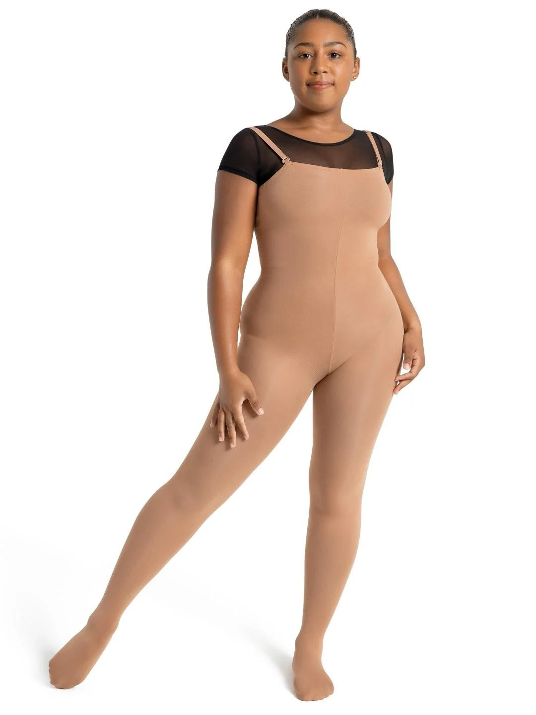 CAPEZIO 1811W ULTRASOFT CONVERTIBLE BODY TIGHT WITH CLEAR STRAPS