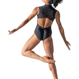 BALLET ROSA BRIA WOMEN ZIP FRONT CUP FLORAL BACK LEOTARD