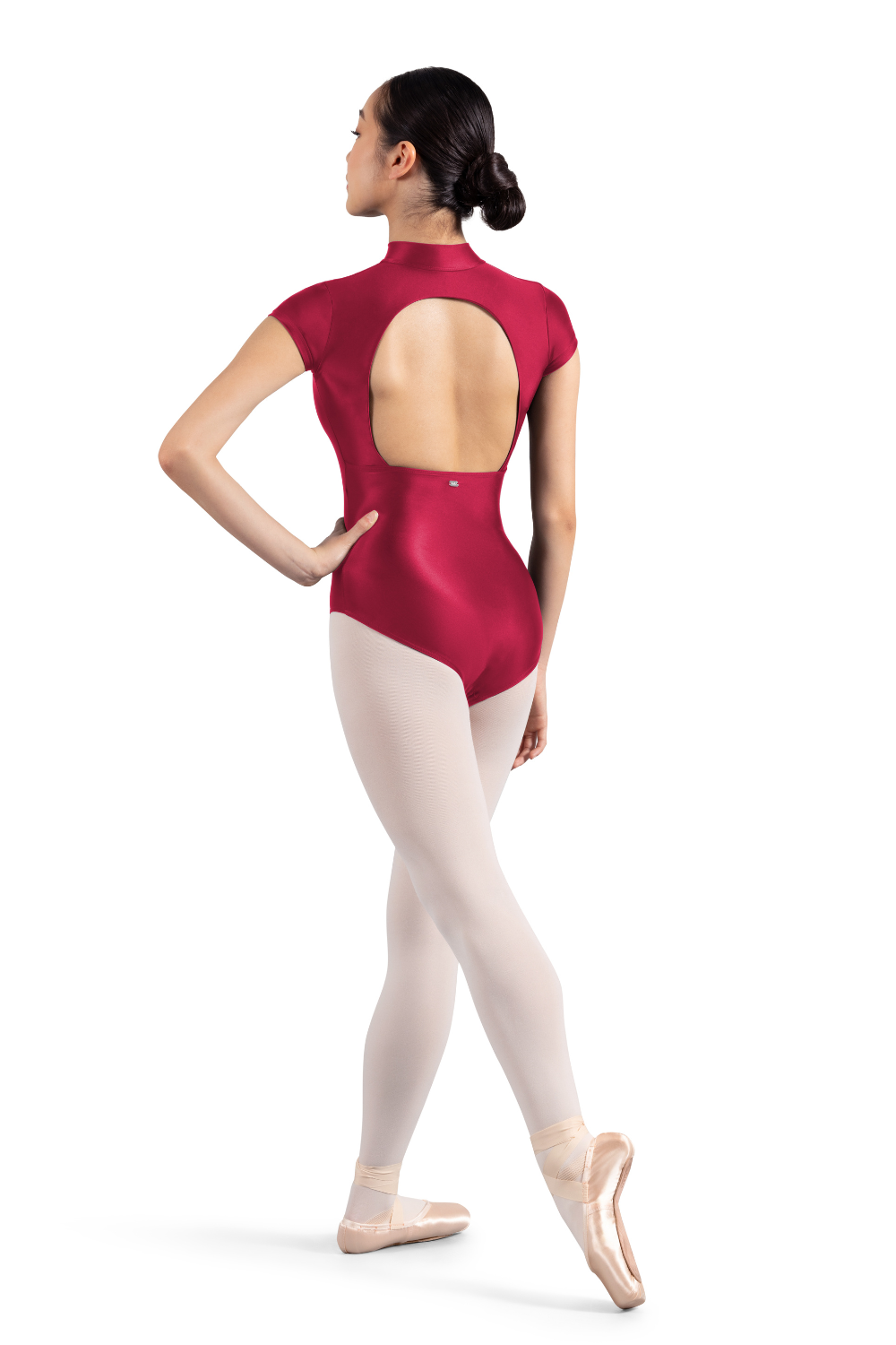 MIRELLA M5106LM WOMEN ZIP FRONT CAP SLEEVE LEOTARD