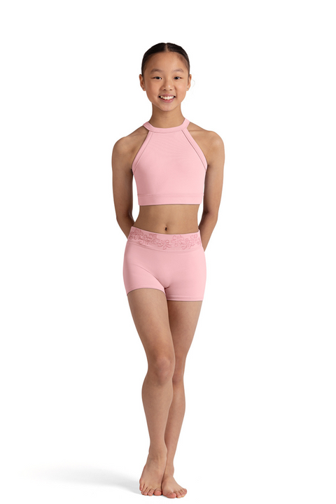 BLOCH CR90003 GIRLS EMBROIDERED WAIST SHORT