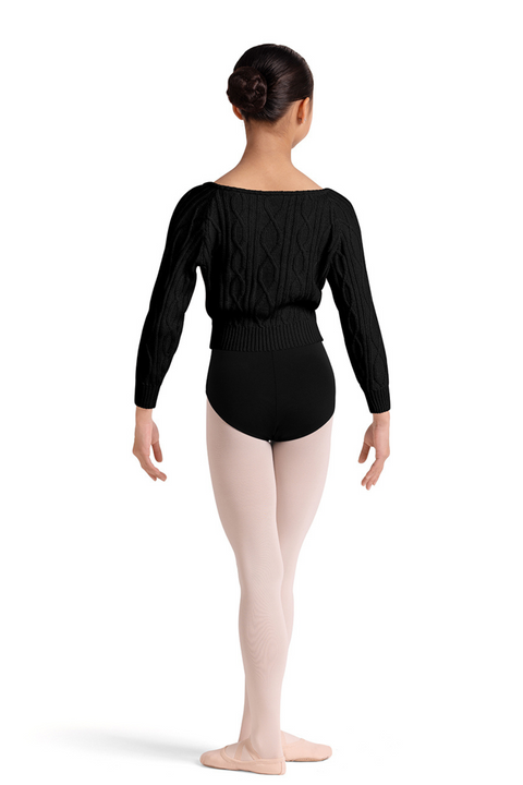 BLOCH CZ30010 GIRLS V NECK RAGLAN KNIT