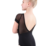 EUROTARD 41420C GIRLS SILHOUETTE MESH CAP SLEEVE LEOTARD