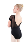 EUROTARD 41420C GIRLS SILHOUETTE MESH CAP SLEEVE LEOTARD