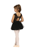DANSHUZ 25203C GIRLS DORIAN CAP SLEEVE FLOCKED SKIRTED DRESS