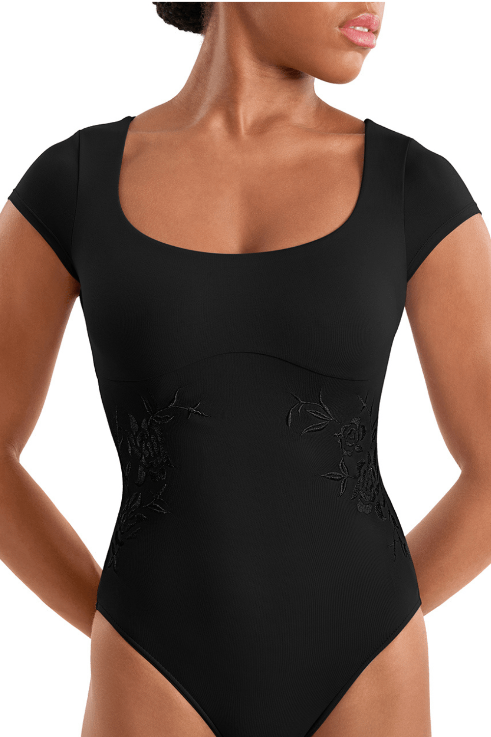 MIRELLA M20010LM LADIES FLORAL CAP SLEEVE LEOTARD - The Dance Shoppe