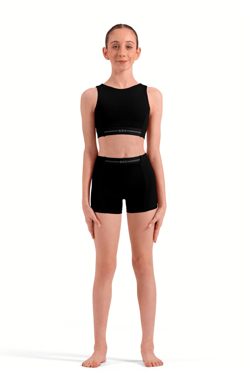 BLOCH CZ30038 GIRLS LOGO CROP TOP - The Dance Shoppe