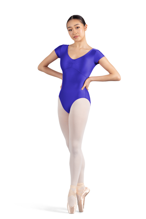 MIRELLA M3117LM WOMEN V-NECK CAP SLEEVE LEOTARD