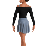 MIRELLA MS10005 WOMEN MESH HI-LO SKIRT - The Dance Shoppe