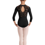 BLOCH CL60002 GIRLS EMBROIDERED 3/4 SLEEVE LEOTARD