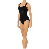 BLOCH L1297 SWEETHEART NECKLINE MESH PANELED WIDE STRAP CAMISOLE LEOTARD