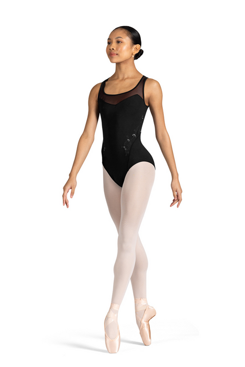 BLOCH L3355 WOMEN SQUARE NECK MESH BACK LEOTARD