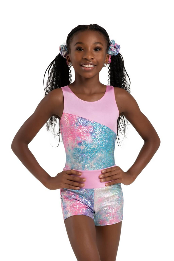 CAPEZIO 12306C GIRLS UNICORN DISCO SHIMMER SHORT