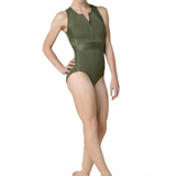 DANSHUZ 22117A WOMEN KINSLEY SCUBA FRONT ZIPPER TANK LEOTARD