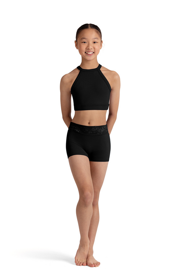 BLOCH CR90003 GIRLS EMBROIDERED WAIST SHORT