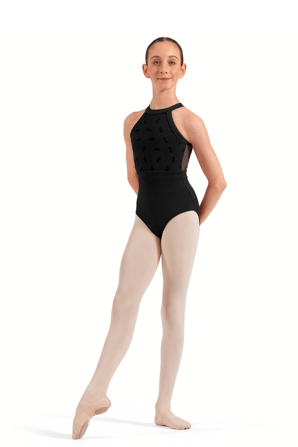 BLOCH CL40016 GIRLS FLORAL HALTER LEOTARD - The Dance Shoppe