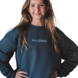 COVET DANCE BLRN-EMB YOUTH BALLERINA EMBROIDERED SWEATSHIRT