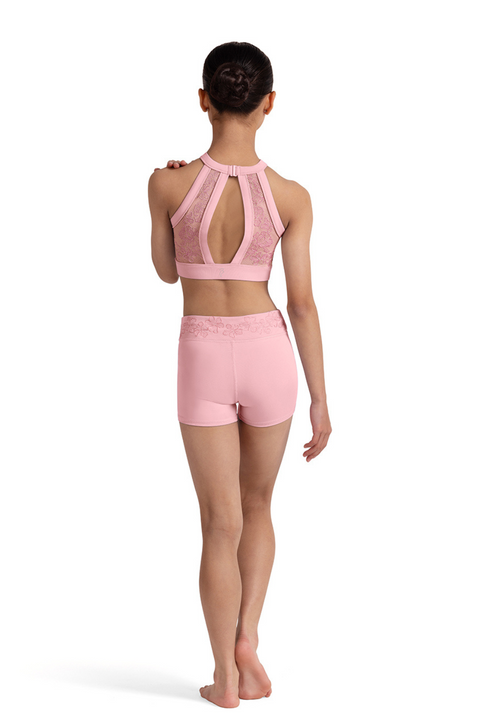 BLOCH CZ30008 GIRLS EMB MESH CROP TOP