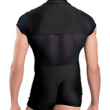 WEAR MOI ROMEO MEN'S FRONT ZIP MESH SLEEVES BIKETARD