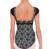 WEAR MOI ACANTE GIRLS SQUARE NECKLINE SHORT SLEEVE LEOTARD