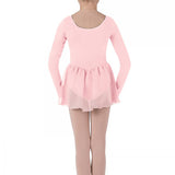 BLOCH CL5309 GIRLS PETAL SKIRTED LONG SLEEVE LEOTARD