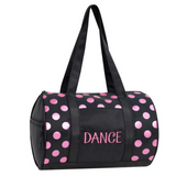 EMBROIDERED "DANCE" DOTS BLACK/ PINK DUFFEL-HORIZON