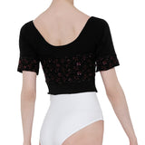WEAR MOI ROSEA WOMEN COMFORTABLE EMBROIDERED WOOL SHORT SLEEVE CROP TOP