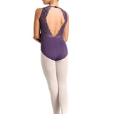 DANSHUZ 19110C GIRLS MARCELLA SCALLOPED LACE FRONT OVERLAY TANK LEOTARD