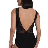 NIKOLAY JULIE FLOCKED MESH BUTTERFLY TANK LEOTARD
