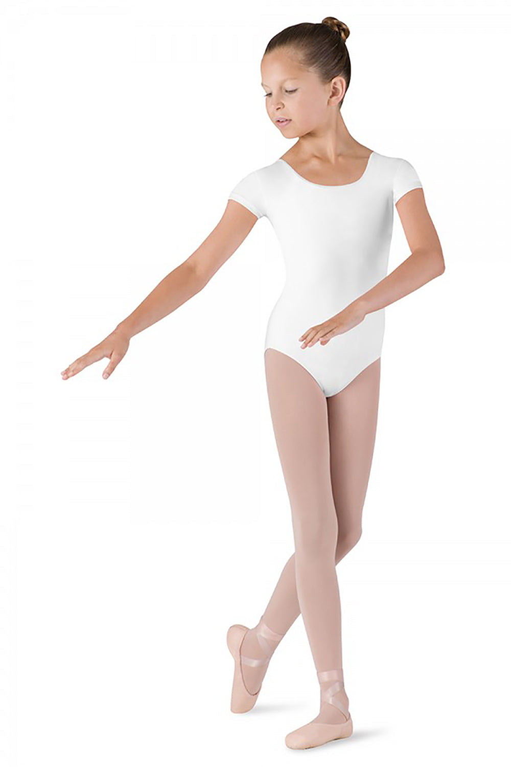 BLOCH CL5602 GIRLS SHORT SLEEVE DUJOUR ROUND NECK LEOTARD