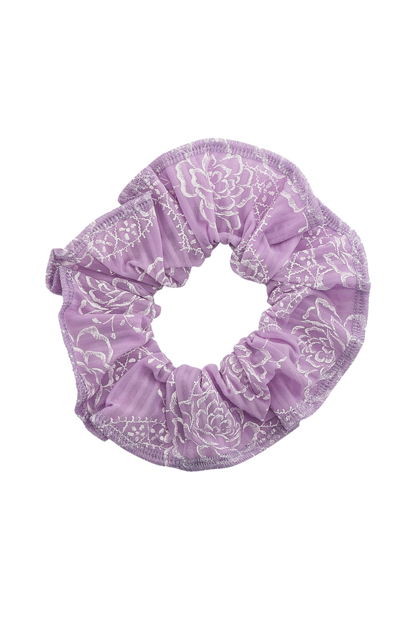 WEAR MOI DIV111 PRINTED FLORAL MOTIFS DANCE HAIR SCRUNCHIES