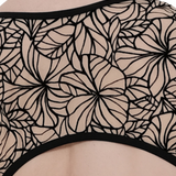 WEAR MOI LINDIA WOMEN SHEER FLOCKED CAP SLEEVE LEOTARD