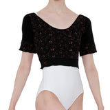 WEAR MOI ROSEA WOMEN COMFORTABLE EMBROIDERED WOOL SHORT SLEEVE CROP TOP
