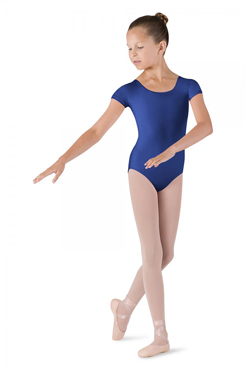 BLOCH CL5602 GIRLS SHORT SLEEVE DUJOUR ROUND NECK LEOTARD