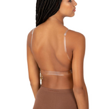 CAPEZIO 3777W WOMEN DEEP NECK CLEAR BACK STRAP BRA