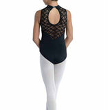 DANSHUZ 20112C CHILD COLETTE CUTAWAY HEART LACE TANK LEOTARD