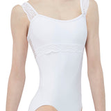 WEAR MOI ERINE GIRLS SCALLOPED TRIM TANK LEOTARD