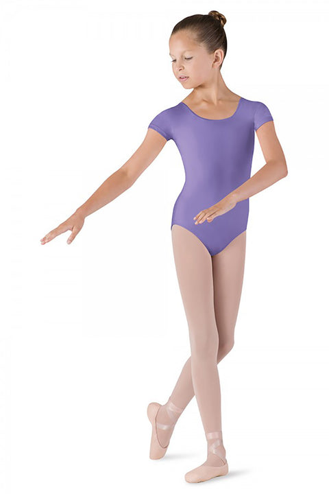 BLOCH CL5602 GIRLS SHORT SLEEVE DUJOUR ROUND NECK LEOTARD